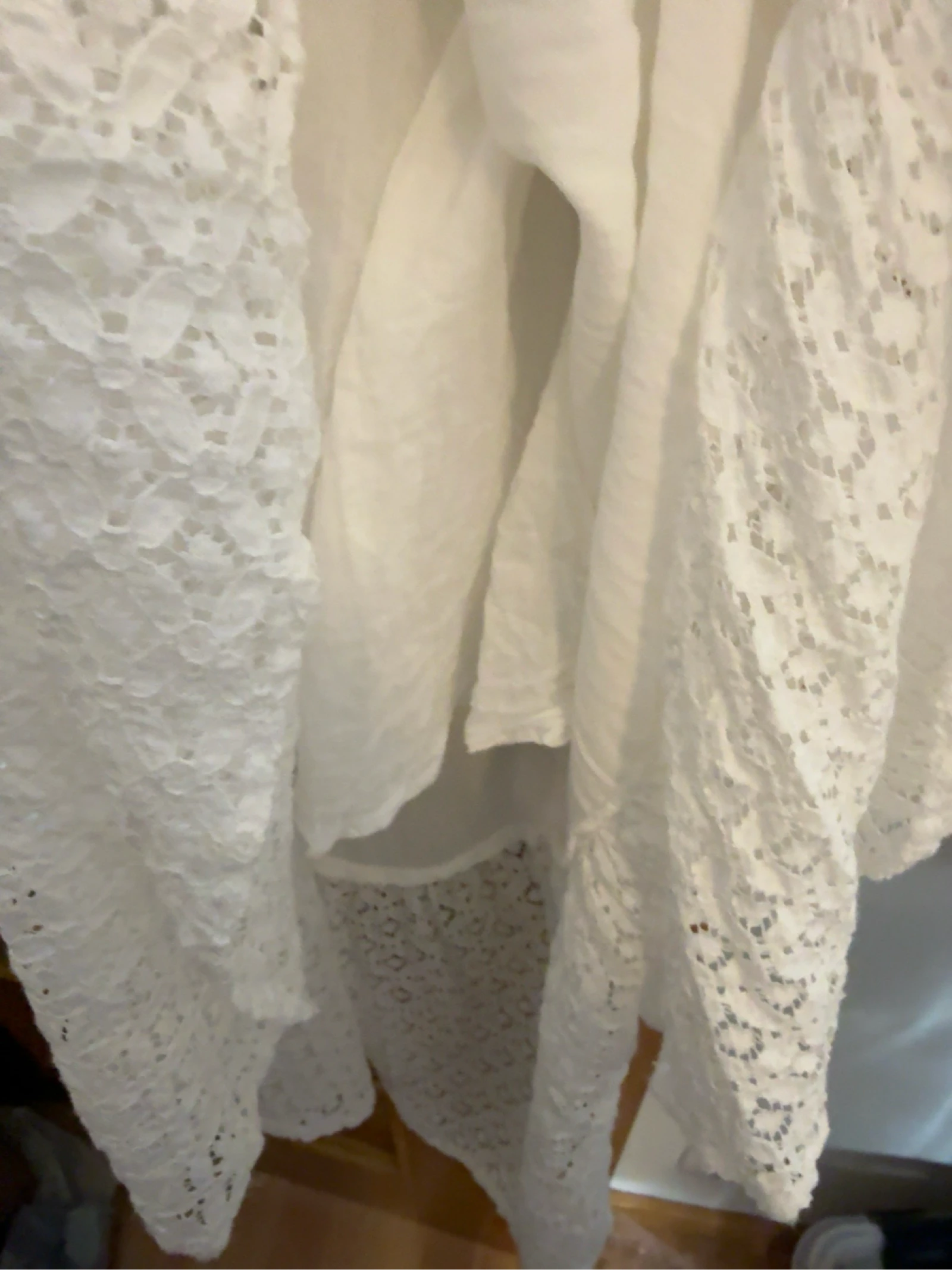 Witte viscose jurk met kant XL – photo 6